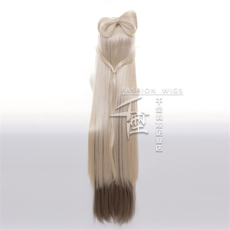 Genshin Impact Ningguang Cosplay Wig Ning Guang 120cm Long Heat Resistant Synthetic Hair Wigs + Wig Cap Accessories Halloween
