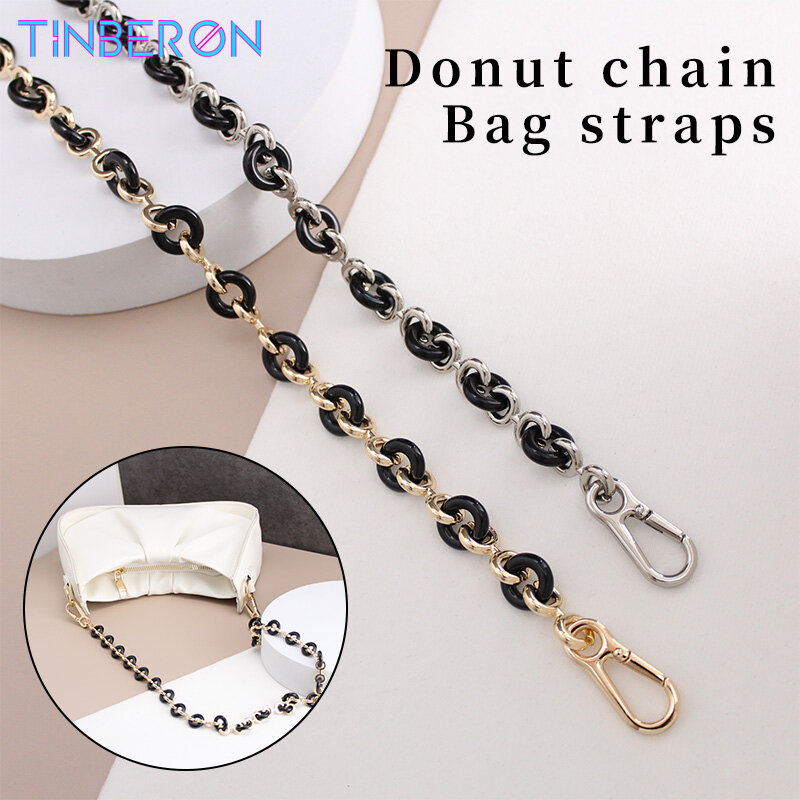 TINBERON-Metal Resina Donut Cadeia Strap, Transformação, Cadeia Underarm Bag, Alça de Ombro, Bolsa Acessórios, 68 centímetros