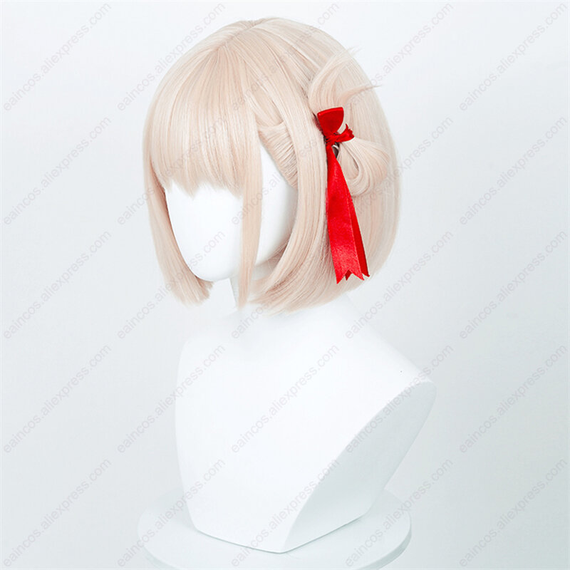 Anime Nishikigi Chisato parrucca Cosplay 30cm parrucche corte dorate leggere capelli sintetici resistenti al calore