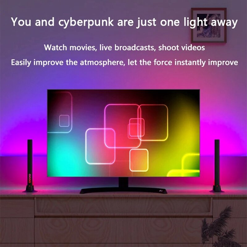 スマート音声雰囲気ライトセット,RGBバックライトキット,コンピューター,ピックアップ,ゲーム,ランプ,TV