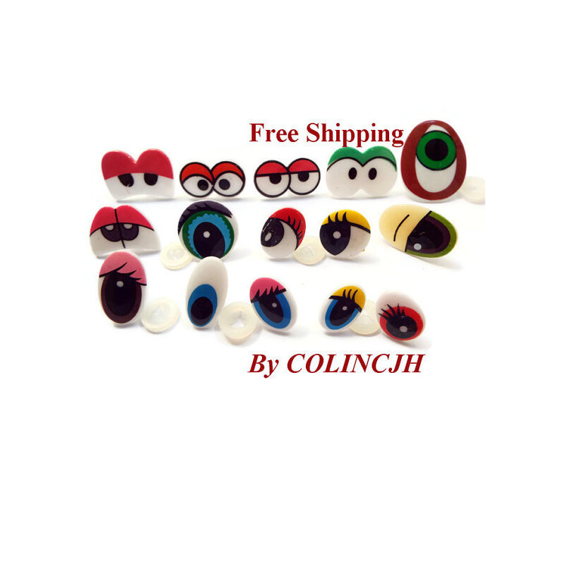 100 par/partia Mix oczy bezpłatny statek Cartoon Craft oczy dla lalki pochodzą z podkładkami