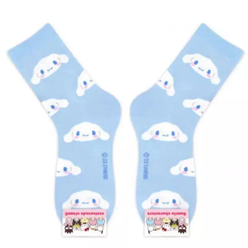Kawali Sanrio Hellokitty Kuromi My Melody Cinnamoroll Pochacco Gudetama Cotton Socks Leisure Cute Cartoon Birthday Girls Gift