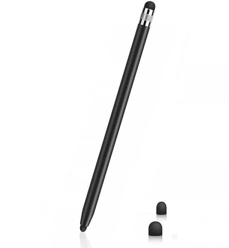 ปากกาสัมผัสสำหรับแท็บเล็ตดินสอแบบอเนกประสงค์หัวซิลิโคนสองหัวสำหรับไอแพดสมาร์ทโฟนแอนดรอยด์