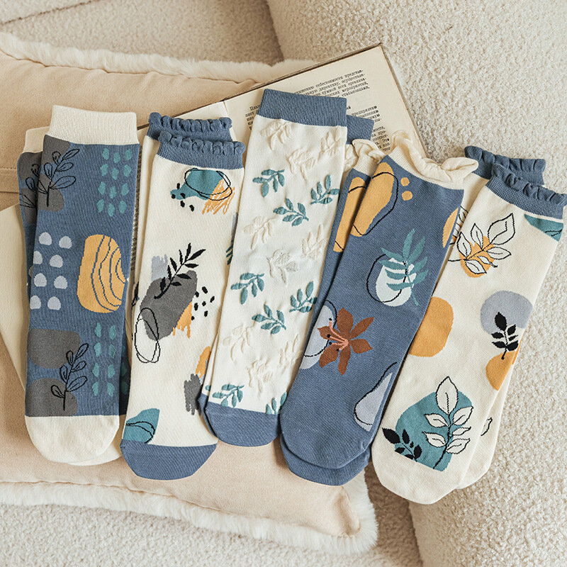 Calcetines de algodón de color café con leche, calcetines de moda para estudiantes de Lolita