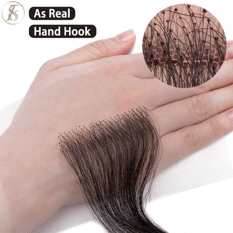 TESS 10Inch Women Topper Temple Hair Loss Hair Hand Hook Lace Crochet 4g Natural Human Hair Replacement Invisible Hairpiece