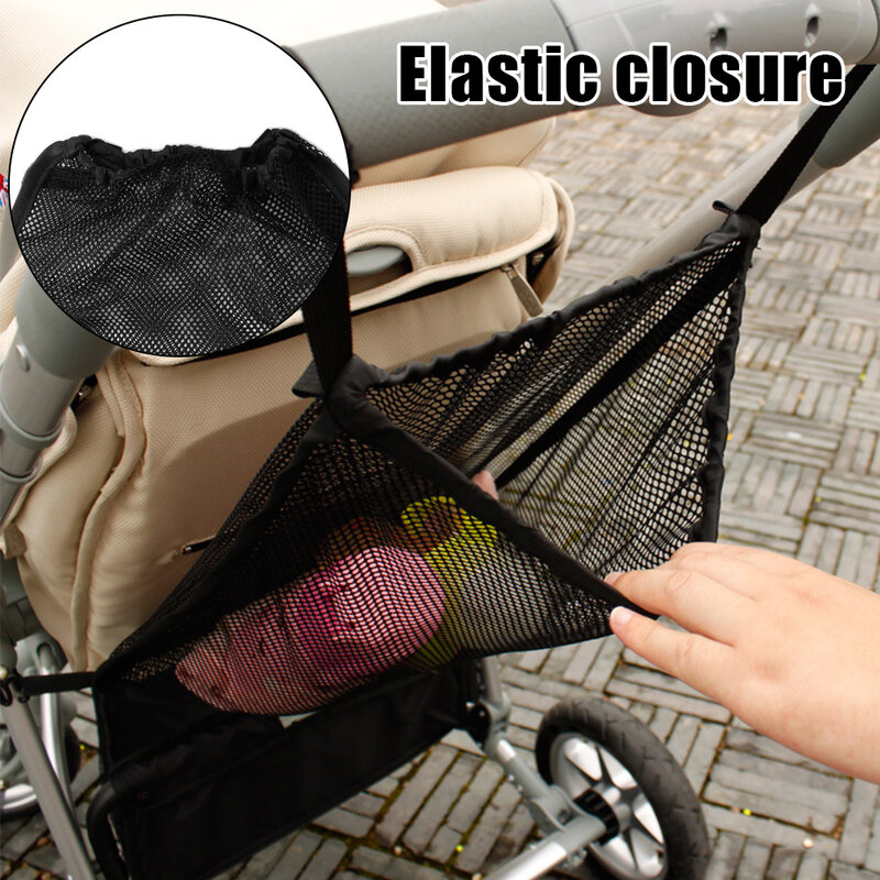 Borsa portaoggetti per passeggino borsa per appendere prodotti per bambini borsa per passeggino accessori universali borse in rete di stoccaggio di grande capacità