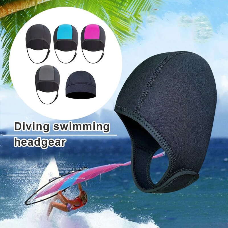 Neoprene Thick Swimming Cap, Capô Térmico, Impermeável, Surf, Mergulho, Chapéu Subaquático, Swimwear de Treinamento para Snorkeling, 2.5mm