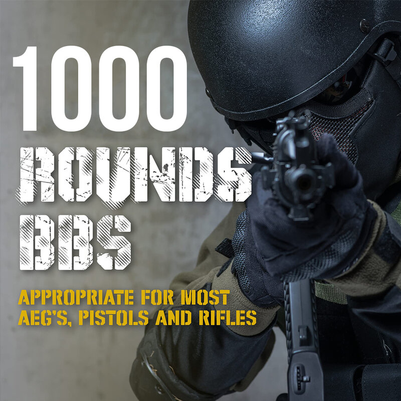 Bolas de Airsoft tático BB para tiro e caça, Speedloader rápido, Revista de combate, Bolas BB de alta qualidade, 1000pcs por lote