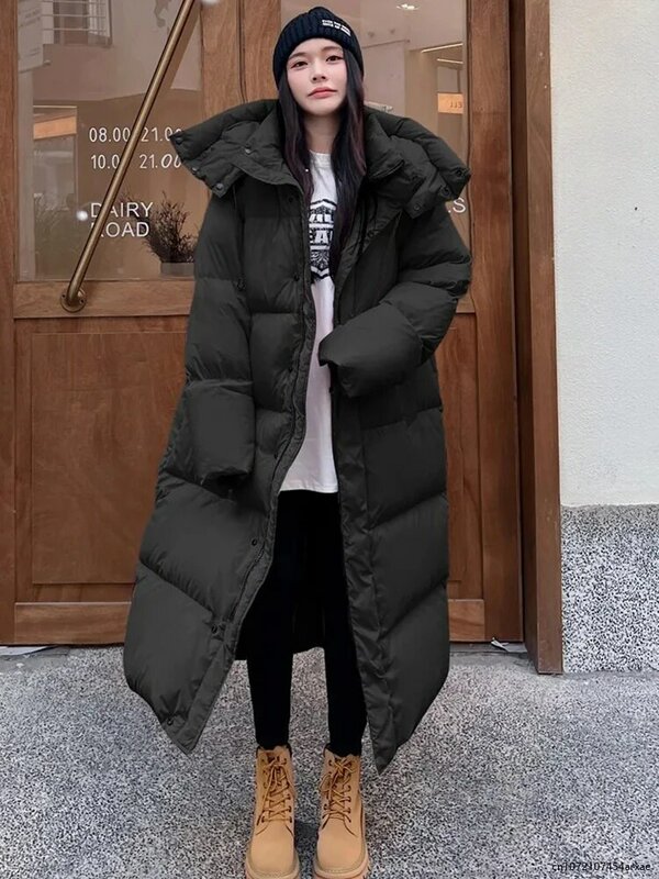 Warm Winter Pink Hooded Long Parka Chaqueta Thick Windproof Parca Overcoat Casual Snow Wear Cotton Padded Women Jaqueta New