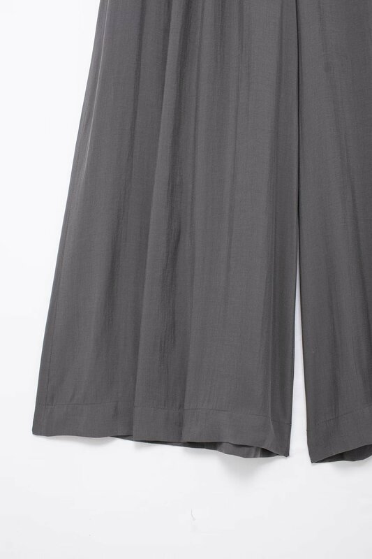 Pantalon plissé drapé avec poche latérale pour femme, rétro, taille haute, fermeture éclair, nouvelle mode, décoration soudan, 2024