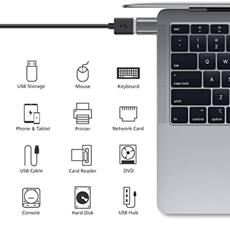 Adaptador de USB-C a USB 3,0, conector USB tipo C hembra a USB macho para MacBook Pro MacBook Air 2020, iPad Pro 2020, dispositivos tipo C