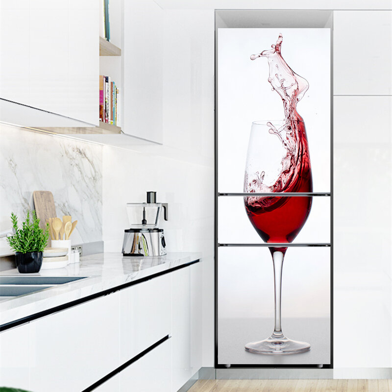 Linha abstrata geladeira adesivos adesivo capa de porta completa para geladeira armário do vinho porta papel parede murais arte decoração removível