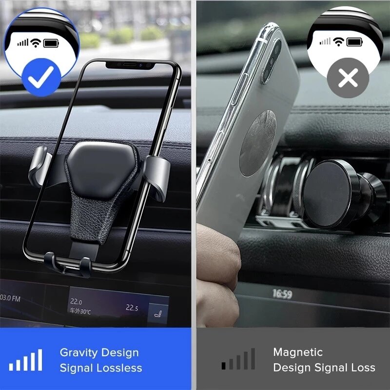 Uniwersalny uchwyt samochodowy Gravity Auto uchwyt na telefon samochodowy Air Vent Clip Mount uchwyt na telefon komórkowy stojak na telefon iPhone Samsung