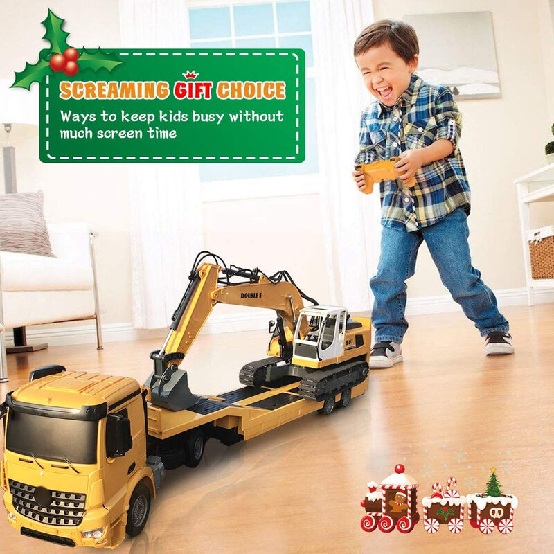 E562 RC Truck 2.4Ghz Remote Control Car Model Arocs Construction Radio Controlled Machine Flatbed Toy Truck Trailer Toys for Boy