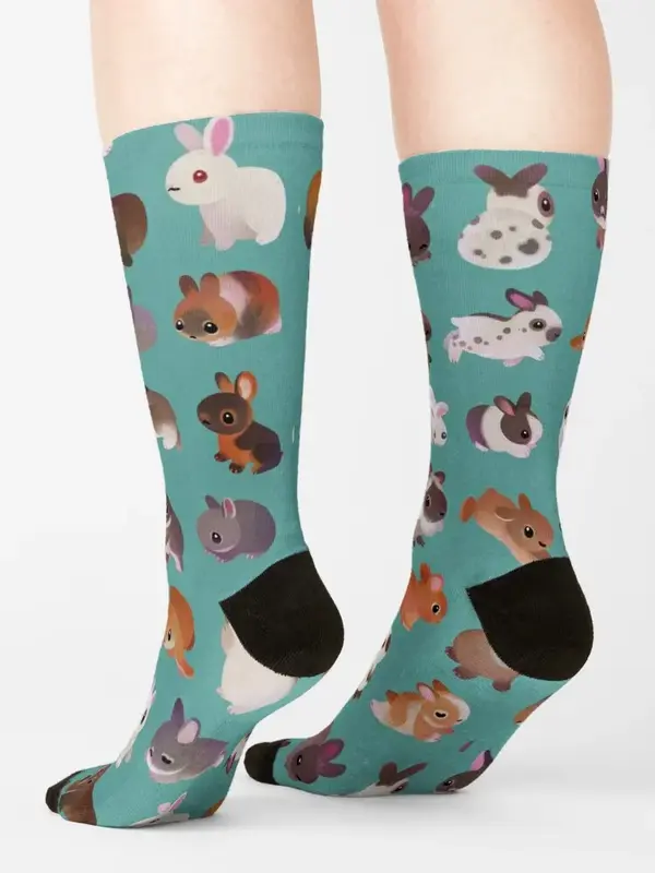 Bunny day - green Socks cute new in's Boy Child Socks Women's