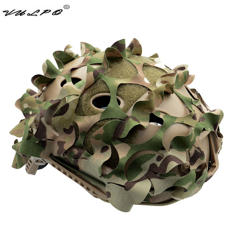 Тактический чехол для шлема VULPO, тканевый Камуфляжный 3D-чехол для быстрого шлема, охоты, страйкбола, аксессуары для шлема