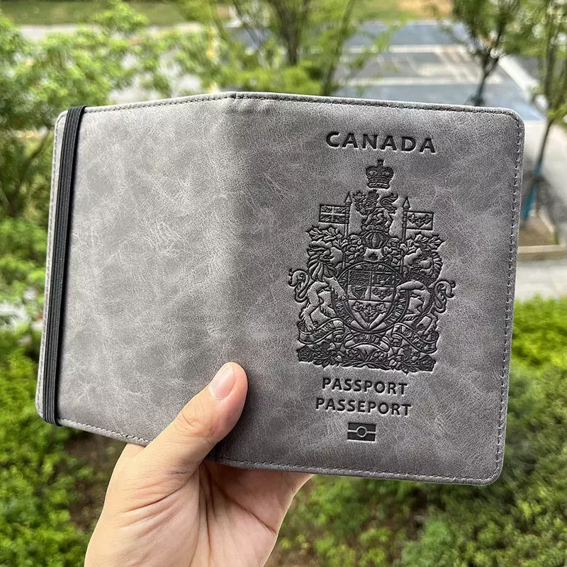 Funda protectora para pasaporte canadiense, accesorio de viaje, de cuero Pu, envío directo