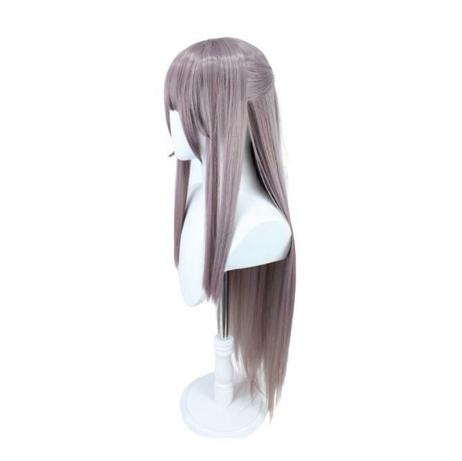 Herta-Peluca de fibra sintética para Cosplay, cabellera larga, color gris y morado, juego Honkai: Star Rail