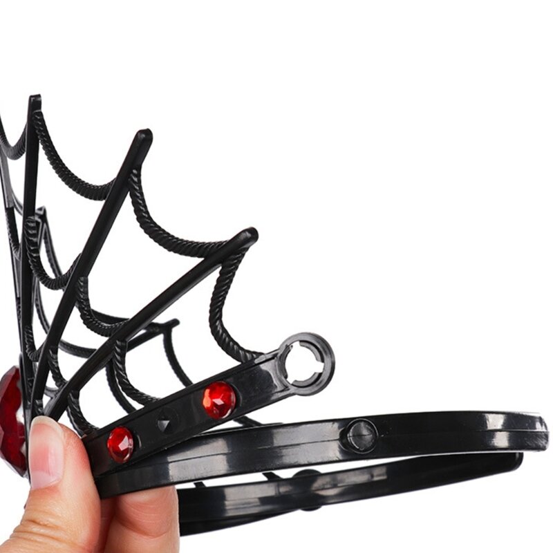 Pająk korona królowej pająk Web korona pająk Web opaski królowa tiary Goth korony czarne tiary gotycka korona Halloween