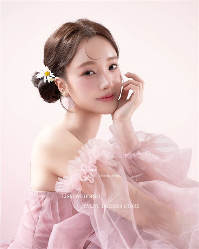 LISM-Robe de soirée rose blush, col en V, style coréen, superposée, bretelles spaghetti, pour séance photo, Rh, soirée, dos nu