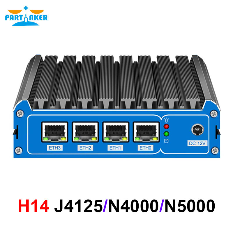 Mini PC sin ventilador Intel Celeron J4125 N4000 N5000 4x2500M i226 Nic Mini Router Server ESXI HD VGA pfSense Firewall device