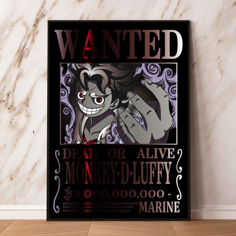 Print On Canvas One Piece Bounty Wanted Luffy Prints and Prints Living Room Modern Home Classic Poster Toys Gifts Picture