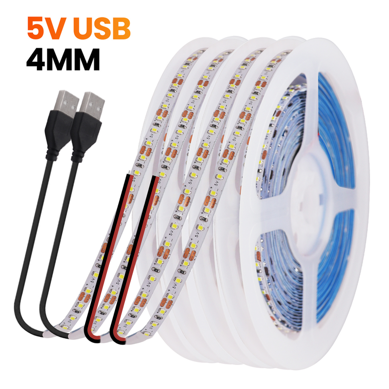4mm LED-Streifen Lichter DC5V SMD1616 120leds/m flexible LED-Band Band Diode warmweiß/weiß Küche Raum dekoration LED-Streifen