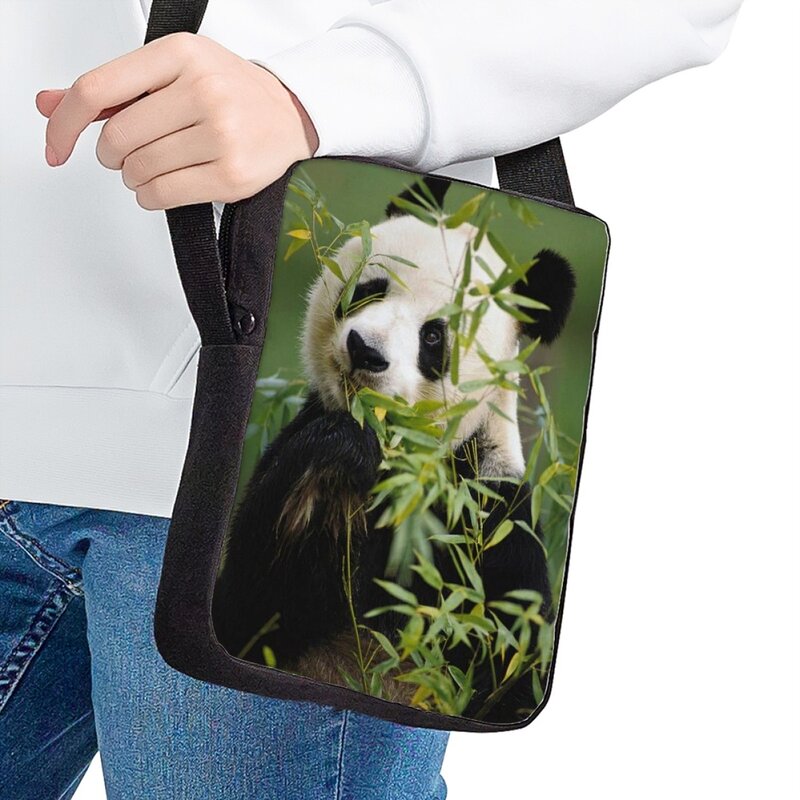 Jackherelook szkoła dzieci torba piękny 3D wzór Panda Crossbody torby dla dzieci chłopcy dziewczęta torba na Lunch torby podróżne na co dzień