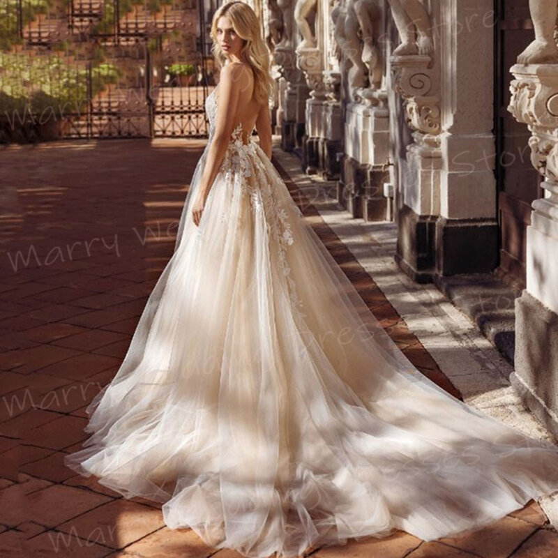 Женское свадебное платье It's yiiya, белое кружевное платье А-силуэта без рукавов с открытой спиной и аппликацией на лето 2024