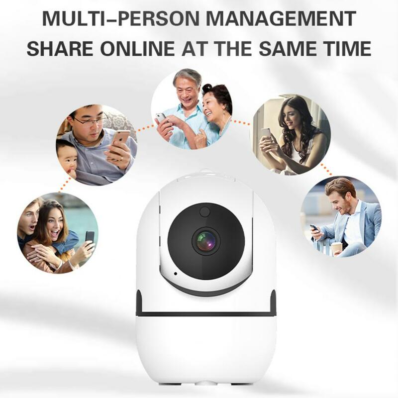 Mini caméra de surveillance intelligente IP WiFi Cloud HD 1080p, dispositif de sécurité domestique sans fil, avec suivi automatique de mouvement humain