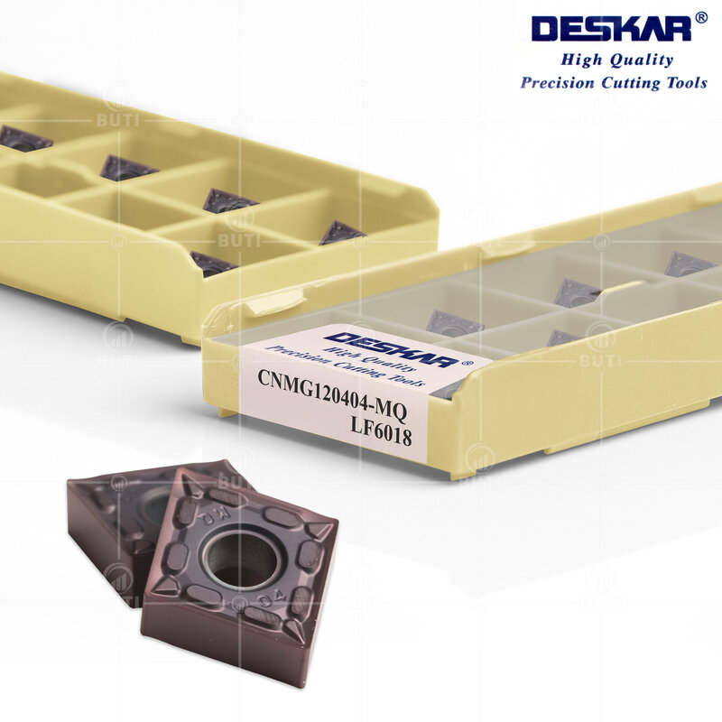 DESKAR-CNC Carbide insere para aço inoxidável, torneamento Torno, ferramenta de corte, CNMG120404, CNMG120408, MA, HS, MQ, MS, LF6018, 100% Original