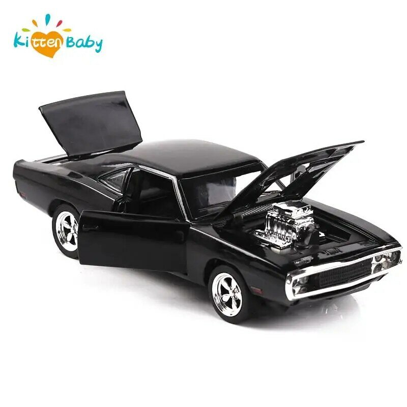 Mini voiture Dodge Charger Fast and Furious en alliage pour enfant, jouet classique en métal, échelle 1:32