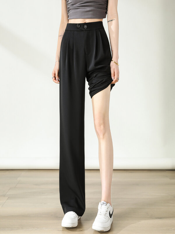 CICHENG-Calça de perna larga feminina, calça casual Y2K, streetwear, estilo coreano, Harajuku Traf