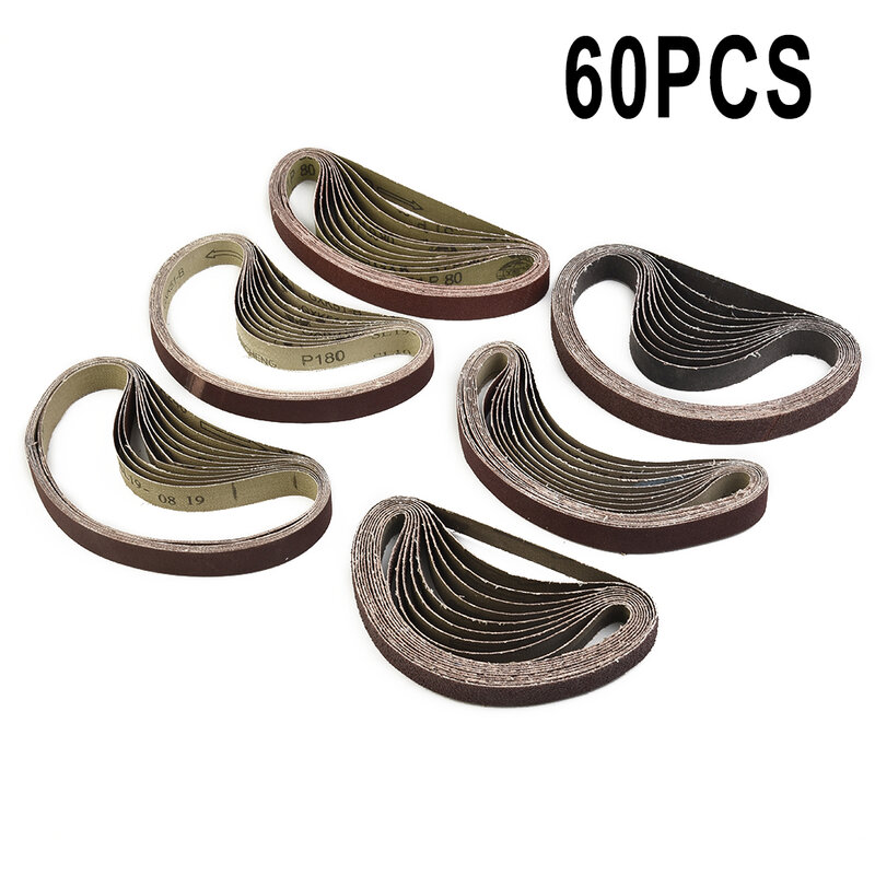 60 Pcs Sanding Belts 13x457mm 40/60/80/120/180/240 Grits For Black&Decker Poshing Sanding Bands Power Abrasive Tools