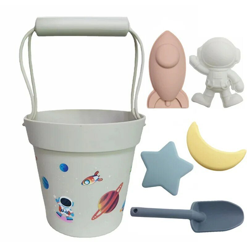 Conjunto de caixa de areia de silicone seaside jogo criativo alien moldes enviar brinquedo crianças água jogar ferramentas de banho do bebê brinquedo crianças verão praia brinquedos