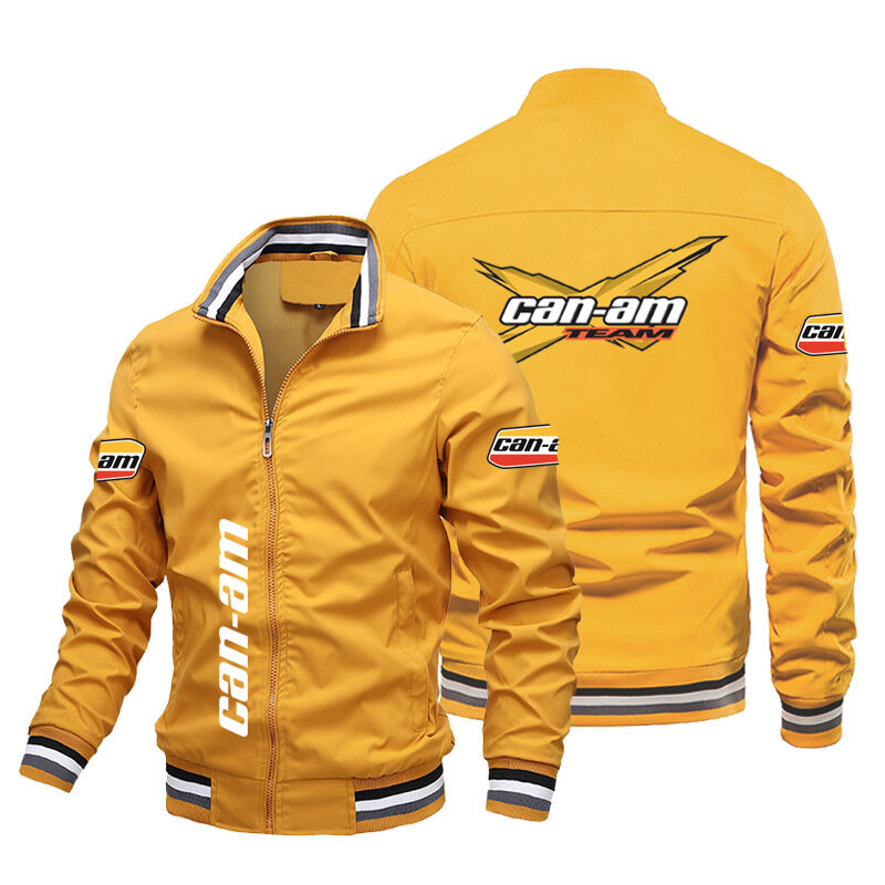 Jaqueta com logotipo de motocicleta Can-am masculina, terno casual solto de beisebol, fino, tamanho grande, moletom versátil, primavera e outono