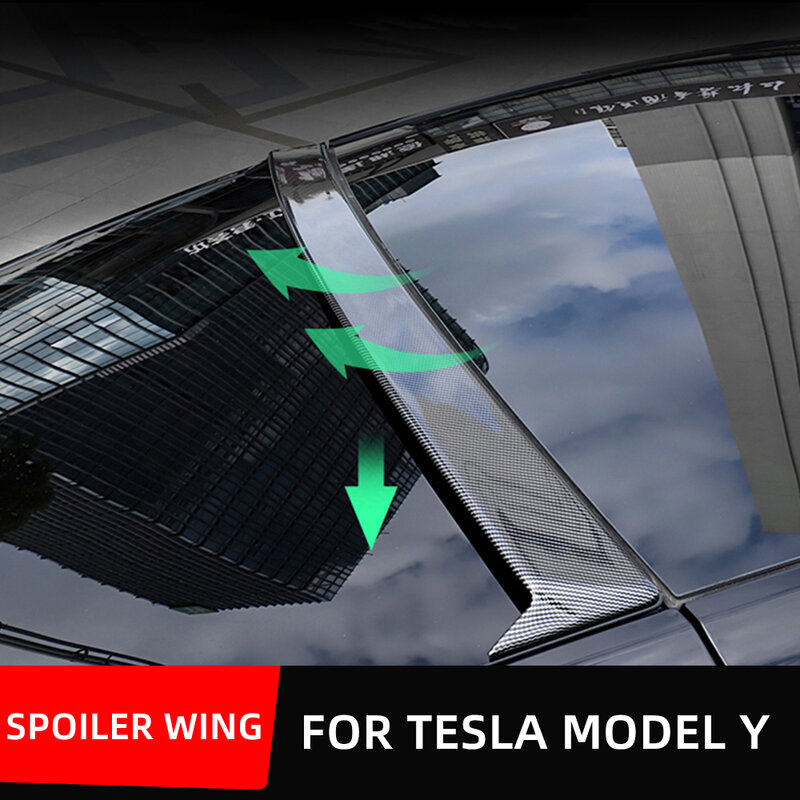 Untuk Model Tesla Y Spoiler Atap ABS Spoiler Belakang Sayap Gloss Hitam Serat Karbon Mobil 2021 2022 2023 Aksesori Eksterior Penyetelan