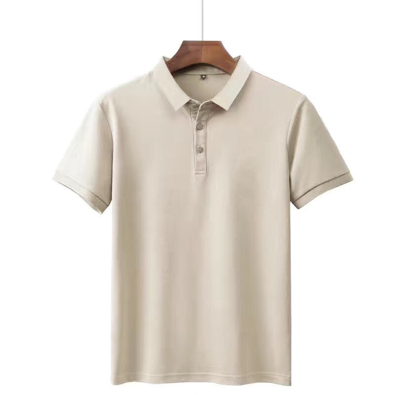 Camisa polo monocromática masculina de manga curta, terno de negócio, camiseta, camisa publicitária, marca da moda, camiseta lapela, verão