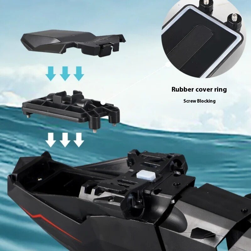ワイヤレスリモコン潜水艦,子供用,2.4g,超大,防水,電気スネーク,ロボット充電,おもちゃの贈り物,4ch, 50cm