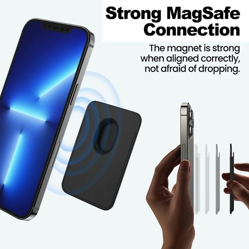 Etui na karty magnetyczne portfel stojak na identyfikator etui na karty RFID blokujący cienki portfel kompatybilny z portfelem Apple MagSafe do 14/13 iPhone