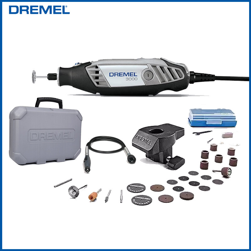 Dremel-amoladora eléctrica 3000 2/30, 2 accesorios, 30 accesorios, Mini perforador, Kit de herramientas rotativas de velocidad Variable para tallar y cortar