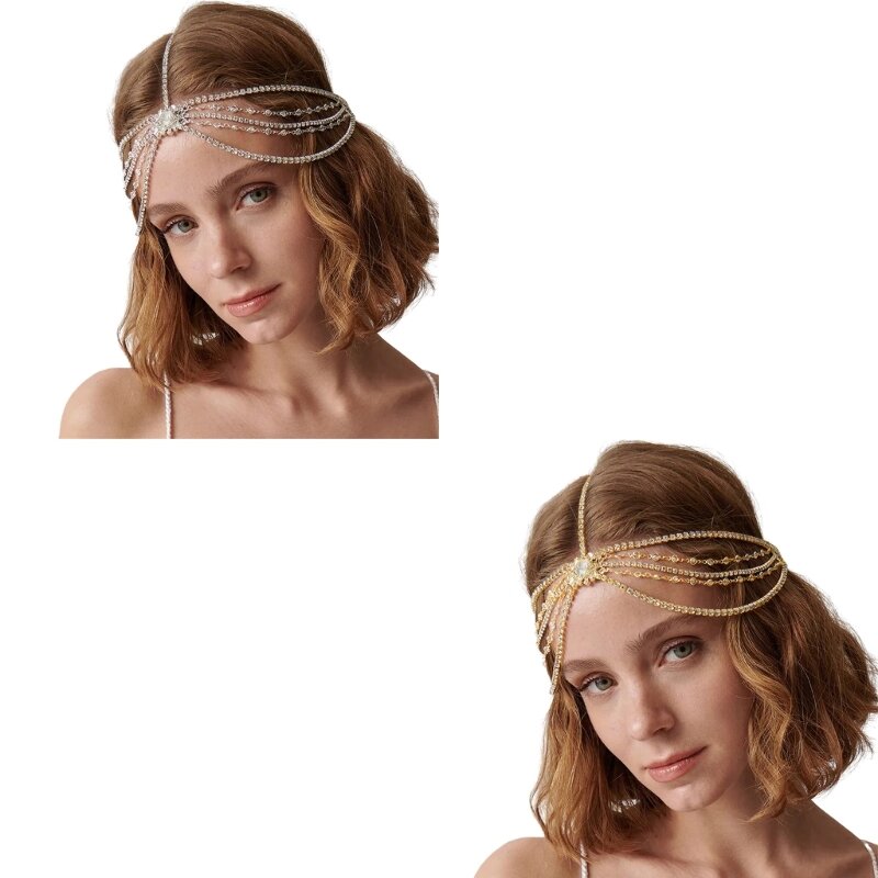 Y166 Bridal Shower Wedding Headdress Crystal Headband Party Frontlet Women Headpiece