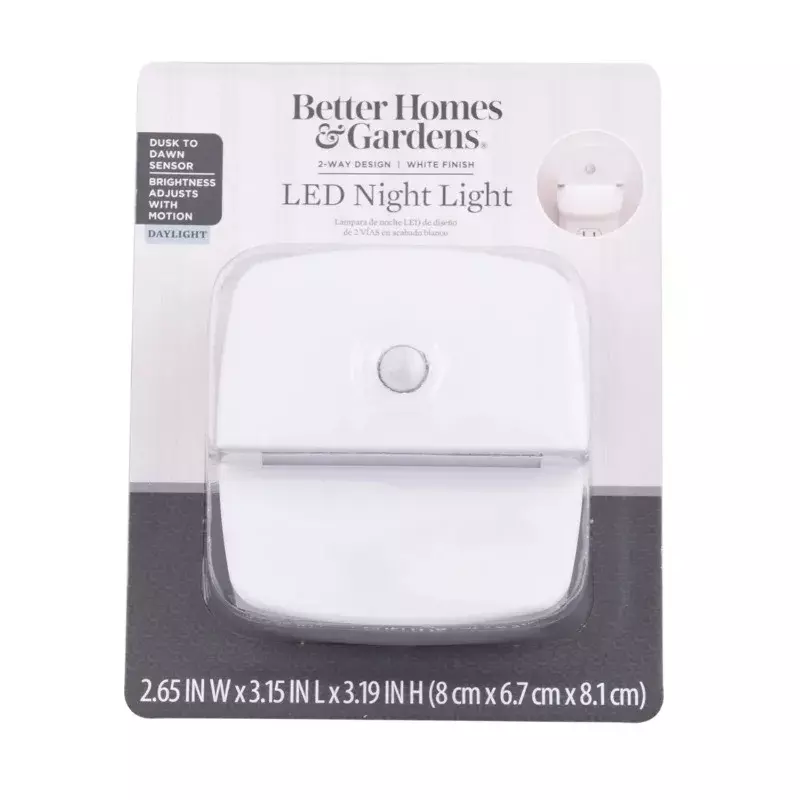 Better Homes & giardini 3.15 "H LED Daylight Night Light, dal tramonto all'alba, modalità High-Low Motion Activated