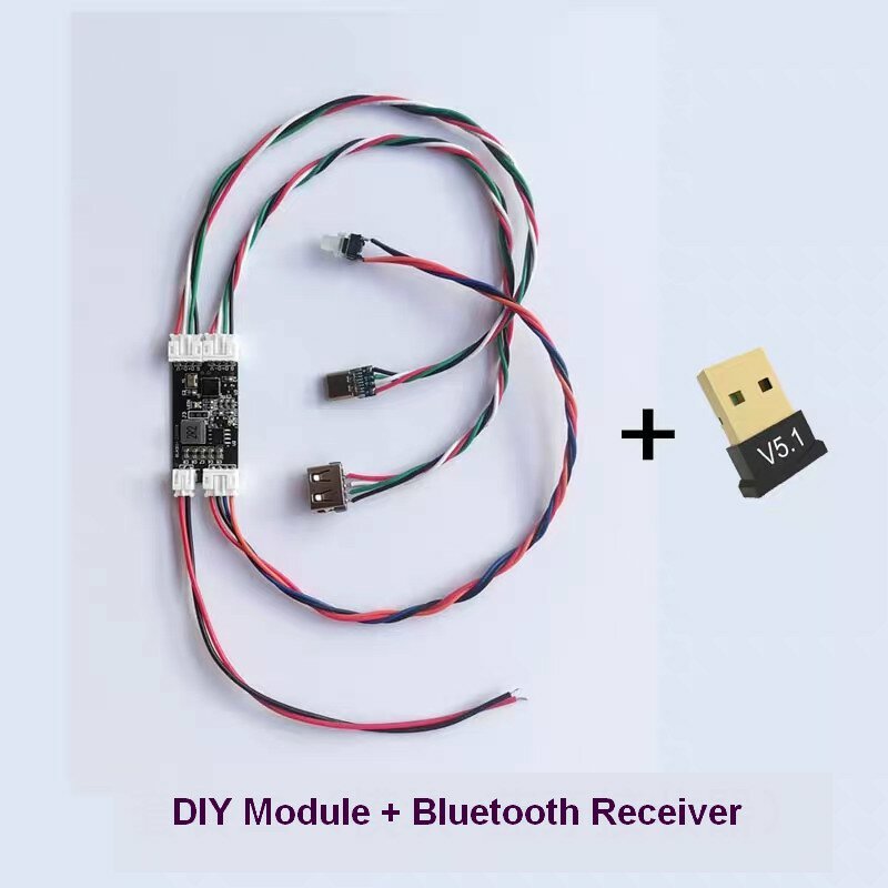 Convertidor inalámbrico de 2,4G y Bluetooth 5,3, adaptador de teclado con cable USB a Bluetooth, bricolaje