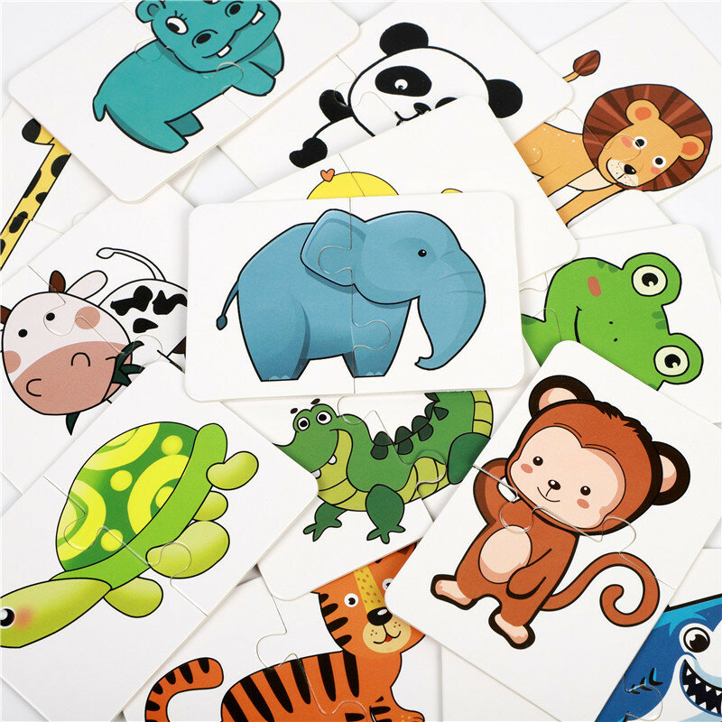Puzzle Anak-anak Blok Puzzle Pasangan Kartu Mainan Pencerahan Anak-anak Kartu Kognitif Pendidikan Dini Kartu Dua Sisi