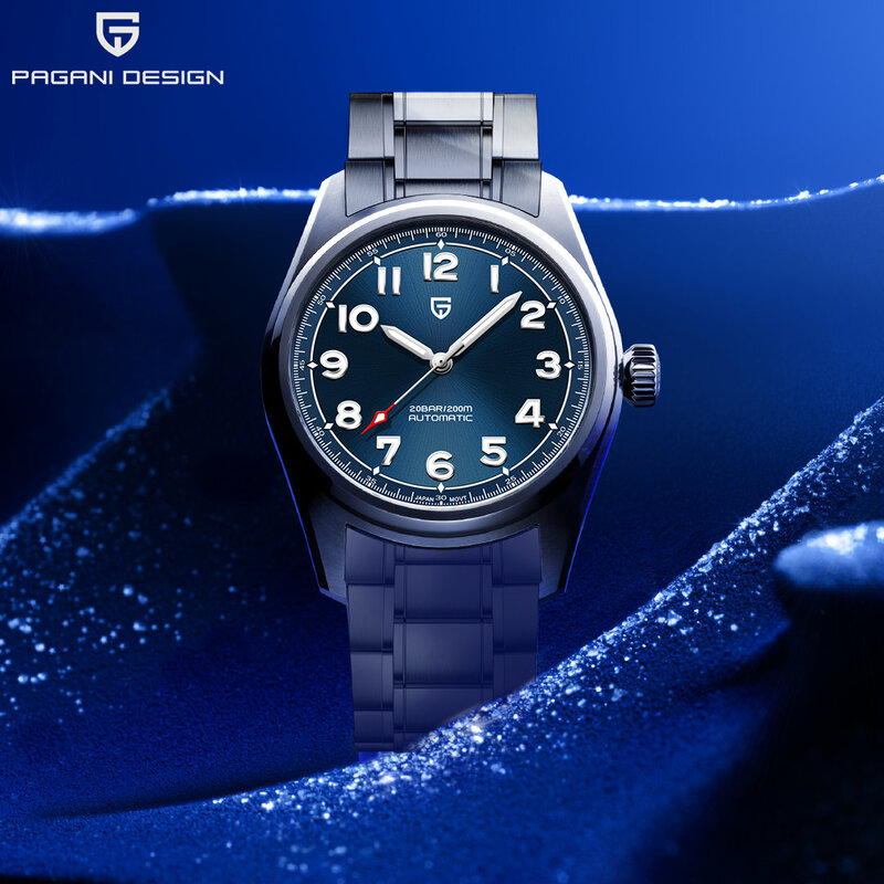 2022 nowy PAGANI Design męskie automatyczne zegarki mechaniczne Nh35 Sapphire 38MM stal nierdzewna 200m wodoodporny Relogio Masculino