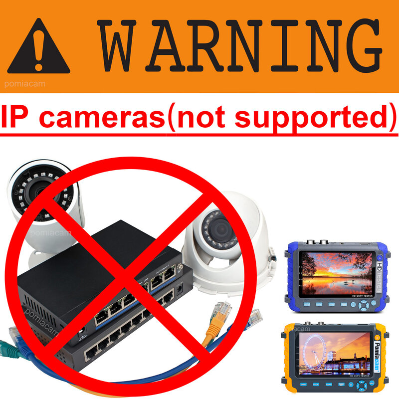 Moniteur Polaroid de vidéosurveillance pour test de caméra, entrée VGA HDMI, câble UTP, contrôle PTZ, AHD, TVI, CVI, CVBS, RS485, IV8W