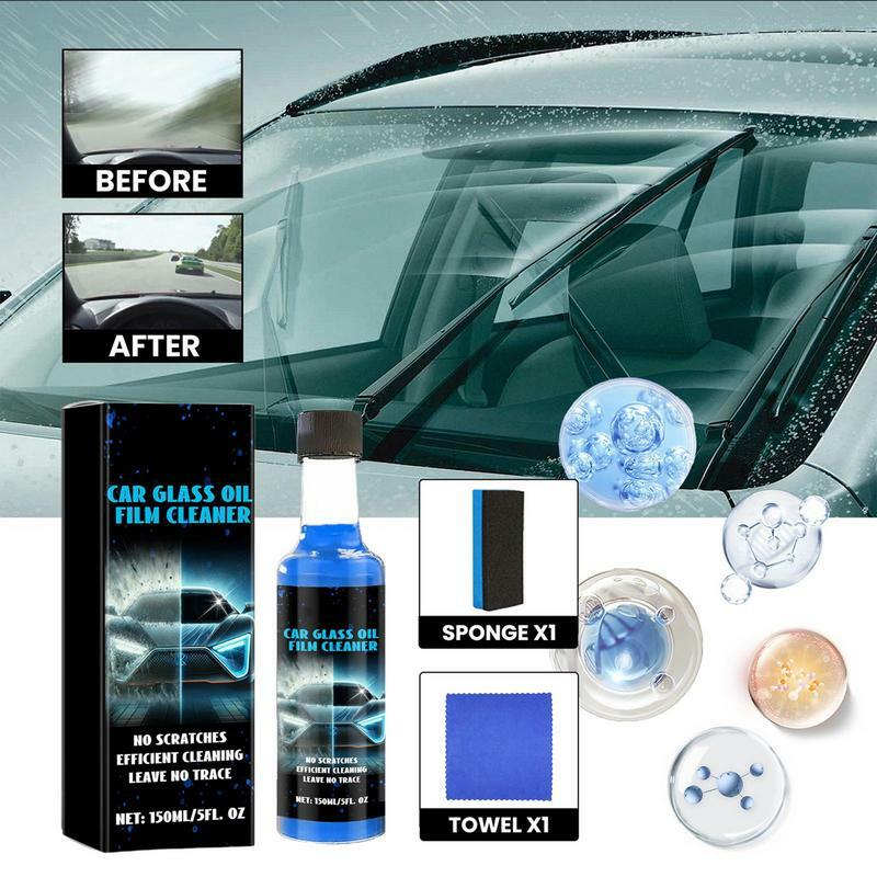 Detergente per la rimozione delle macchie di olio di vetro per Auto liquido per la rimozione dell'olio di vetro 150ml agente di rivestimento per pellicole di vetro per Auto