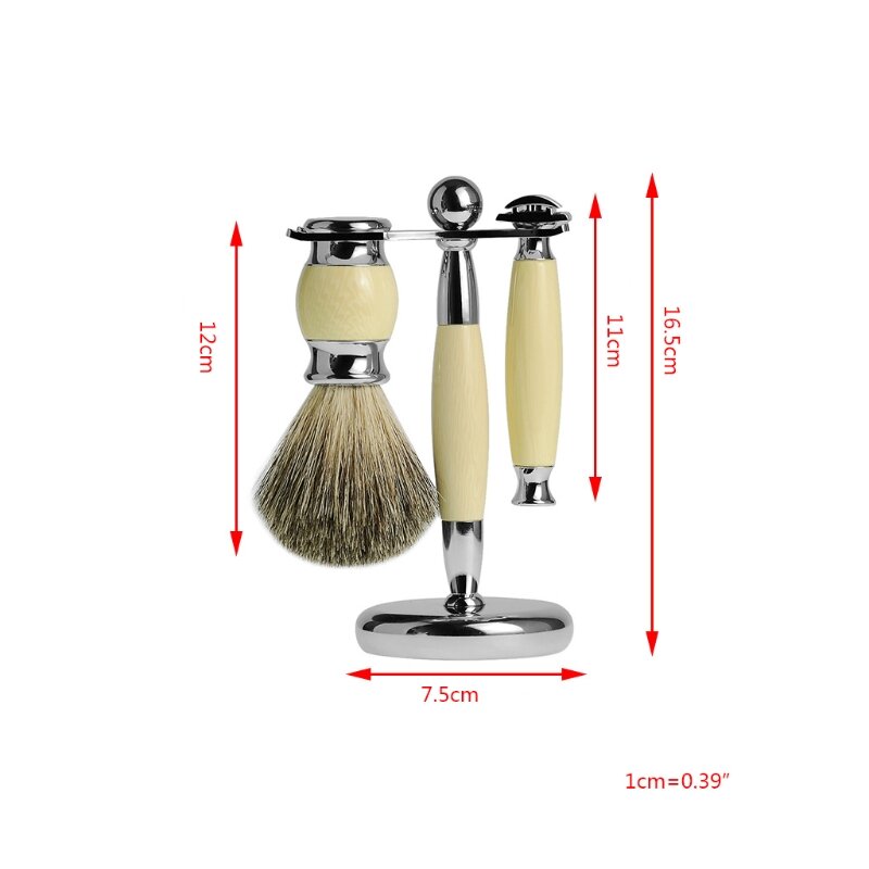 afeitado Manual profesional 3 en 1 para hombre, cepillo limpieza barba, afeitadora Metal, soporte para envío