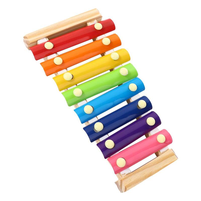 Brinquedos musicais do estilo do quadro de oito notas de madeira, brinquedos educativos, xilofone, instrumento musical engraçado